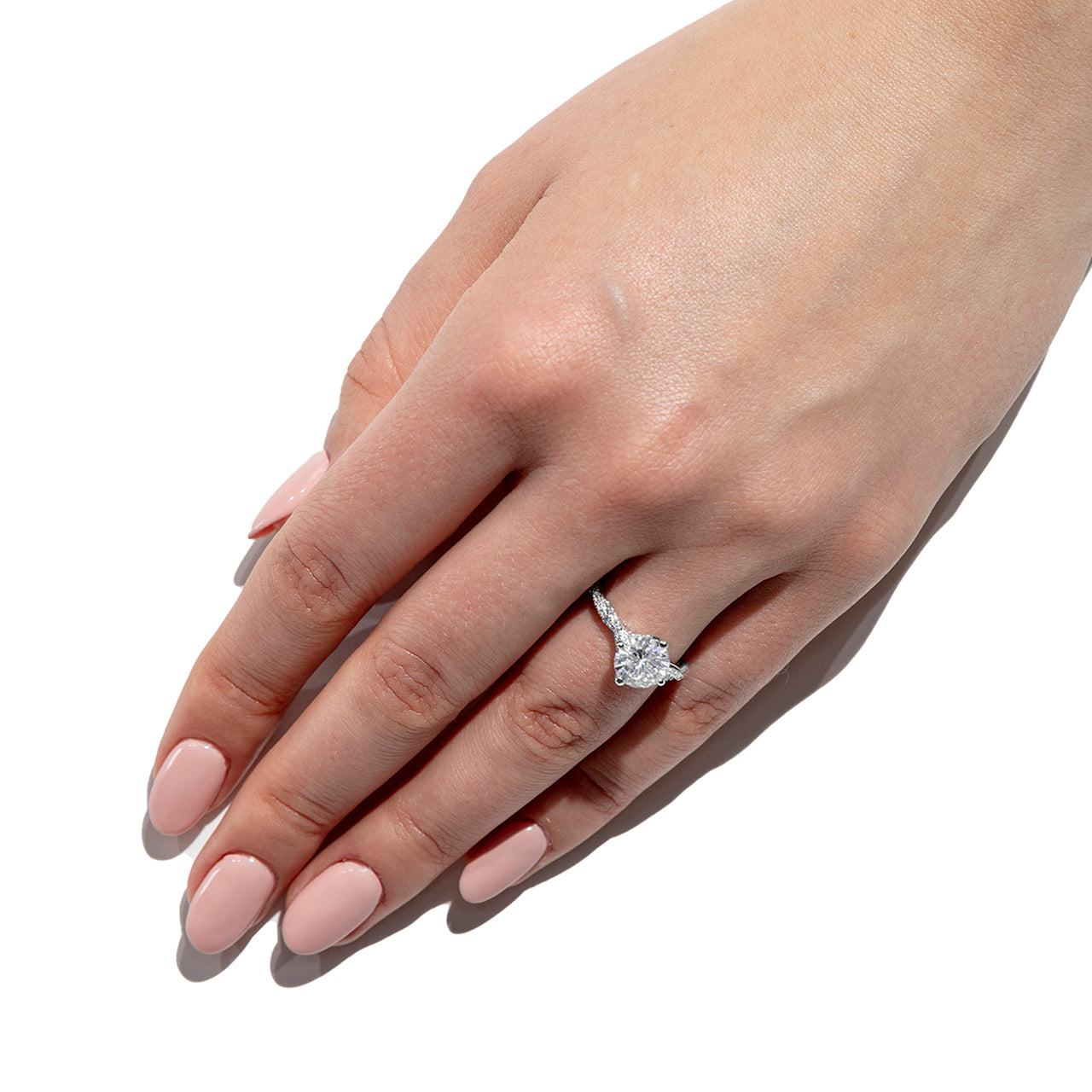 by Jewelry by Johan Pave Charles & Colvard Moissanite Statement Ring in White Gold 002137