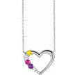 Family Birthstone Necklace with Heart Design