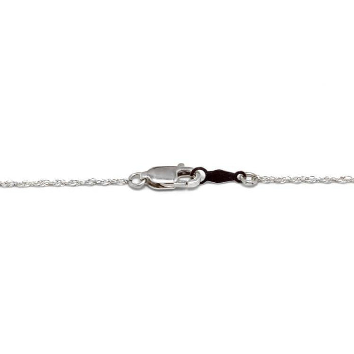 Silver chain clasp of meteorite necklace
