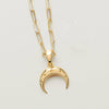 Gold crescent moon necklace with star details