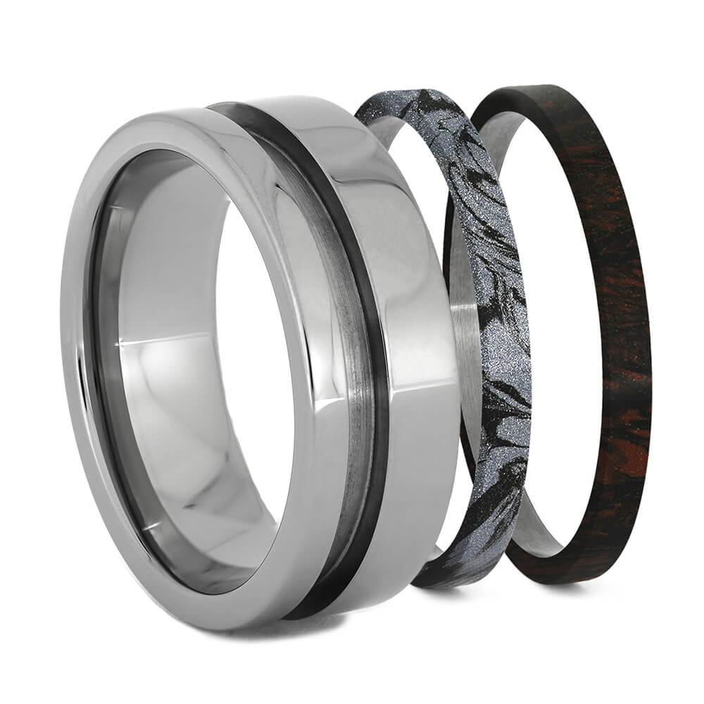 Titanium Ring Set, Wedding high quality Bands, Unique Style AX32