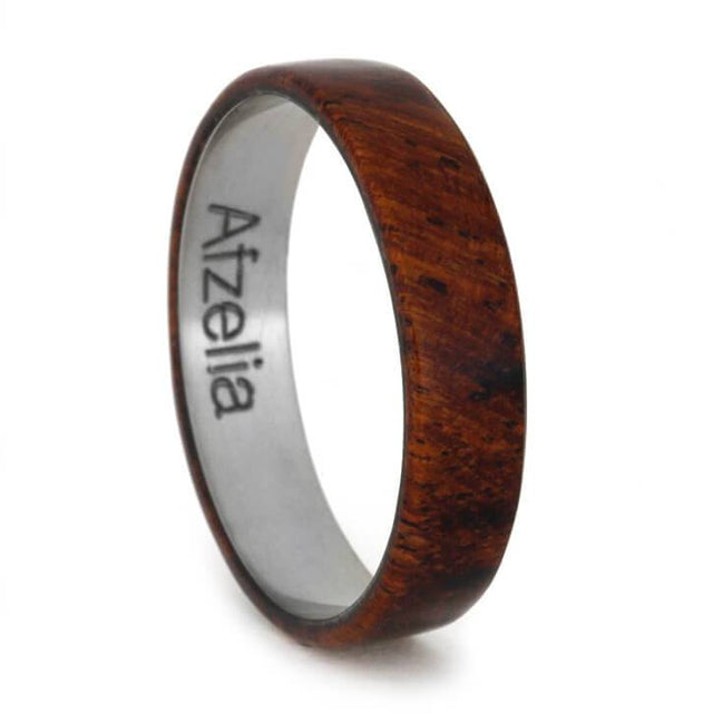 Afzelia Wood on a ring