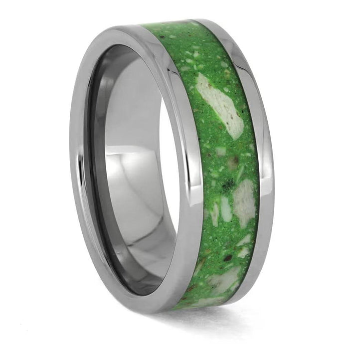 ring with glow in the dark and ashes inlayed