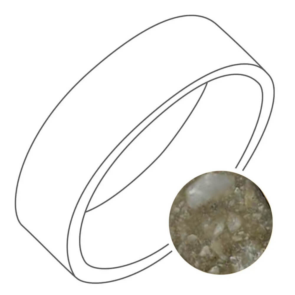 Custom Ring with Ash Memorial Inlay