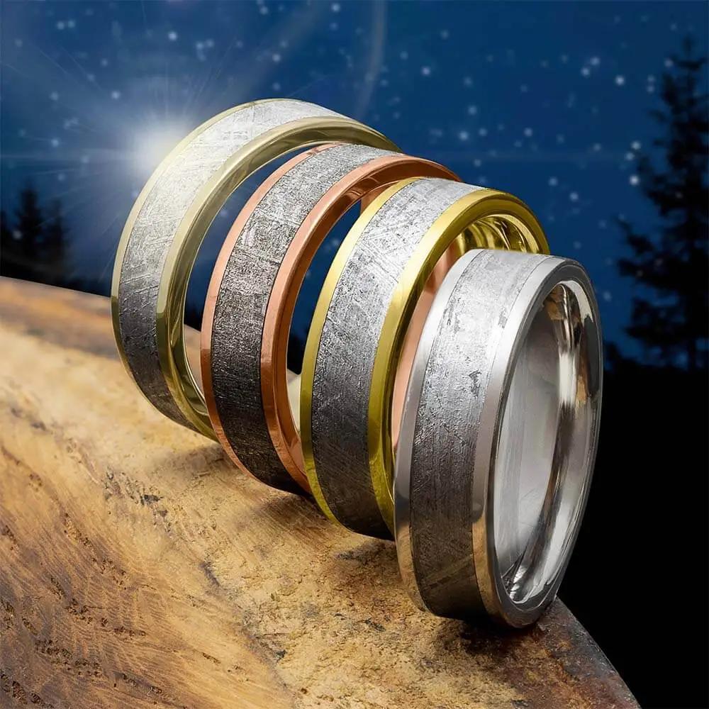 6mm Meteorite Wedding Bands