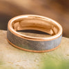 Gibeon Meteorite Wedding Band in Rose Gold