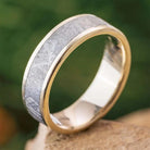 Meteorite and White Gold Wedding Band