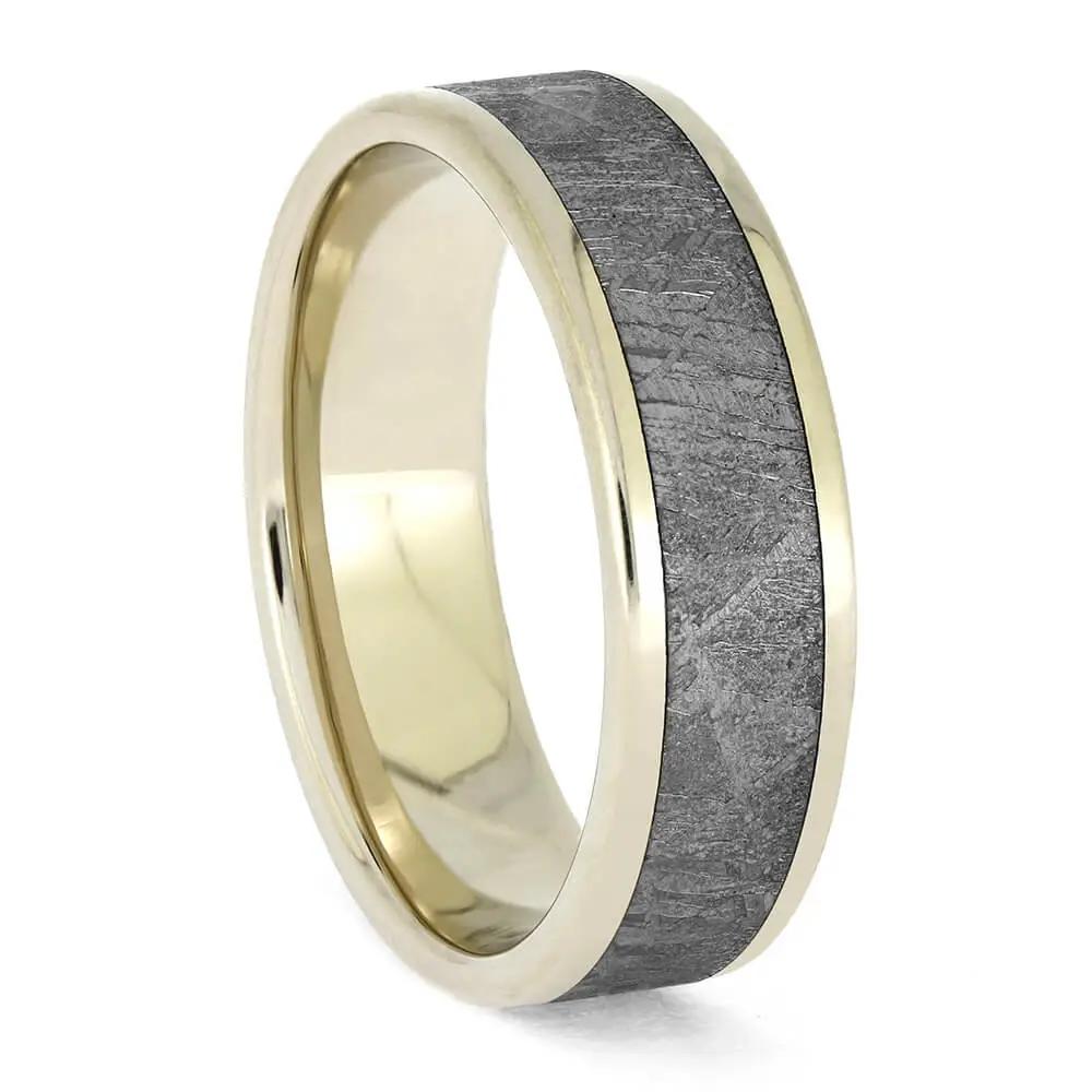 6mm Meteorite Ring, White Gold