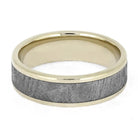 White Gold and Meteorite Ring for Men