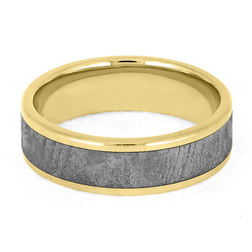 Meteorite and Gold Ring, 6mm