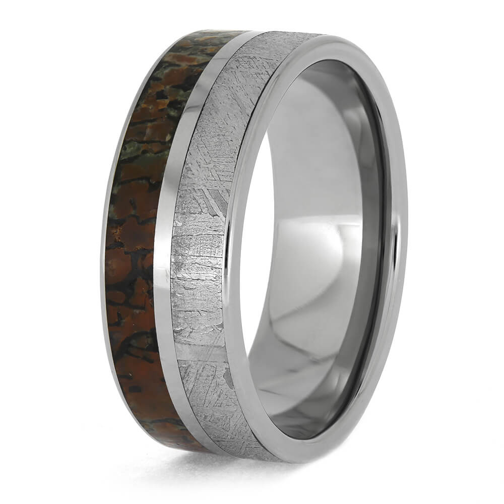 Fossil and Gibeon Meteorite Ring