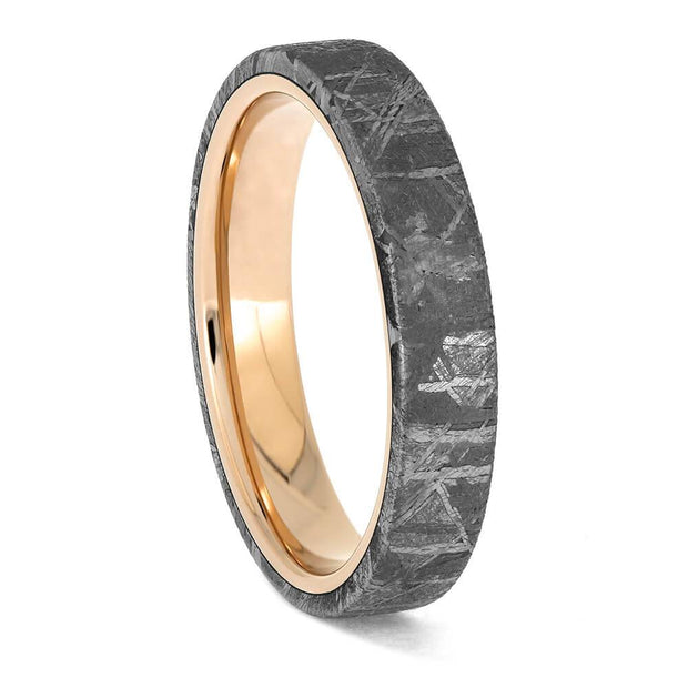 Meteorite Wedding Band in Rose Gold