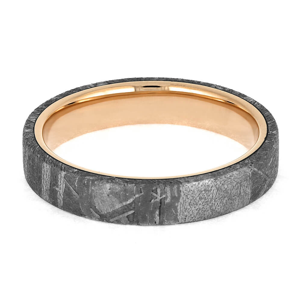 Rose Gold Wedding Band with Meteorite
