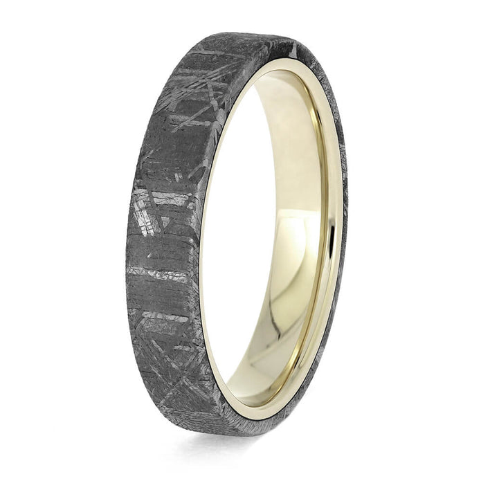Meteorite Ring with White Gold