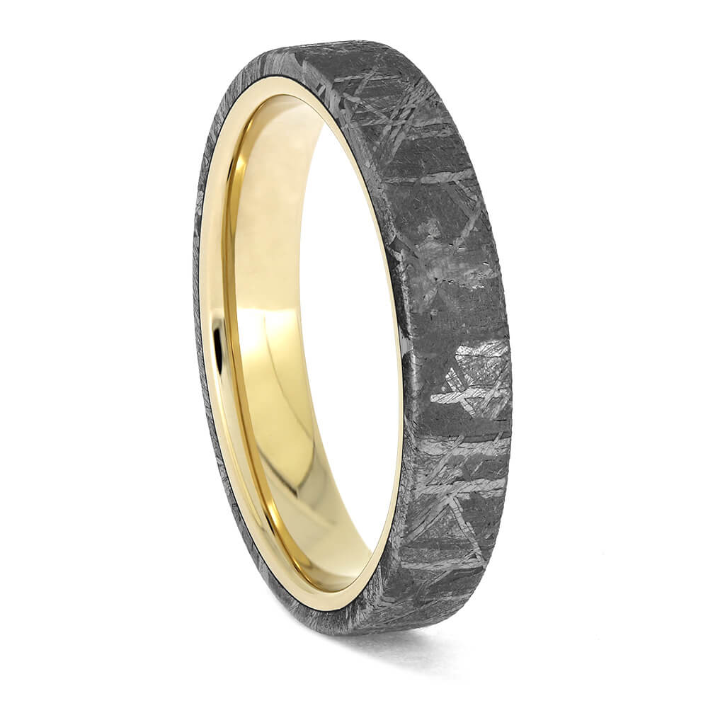 Yellow Gold and Gibeon Meteorite Ring