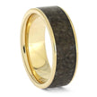 Men's Fossil Wedding Band with Yellow Gold