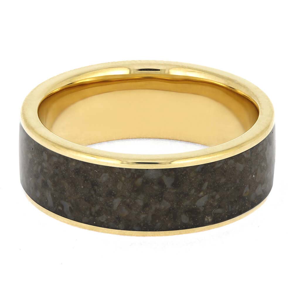 Fossil Ring for Men with Dino Bone Inlay