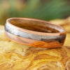 Meteorite and Whiskey Oak Wedding Band