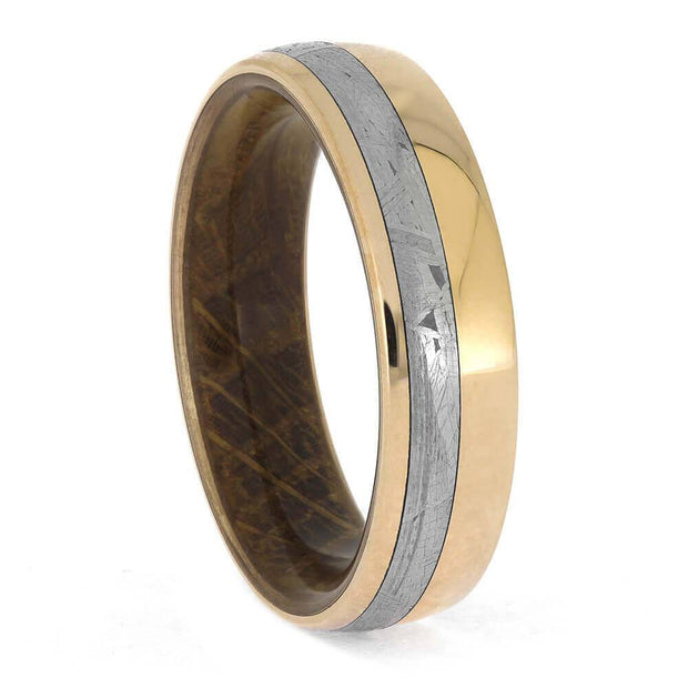 Rose Gold and Meteorite Ring