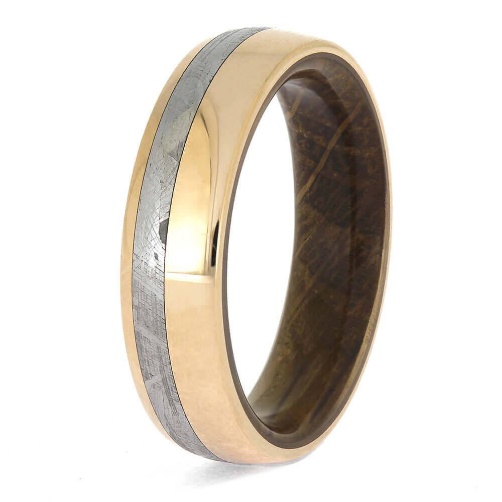 Men's Rose Gold and Meteorite Ring
