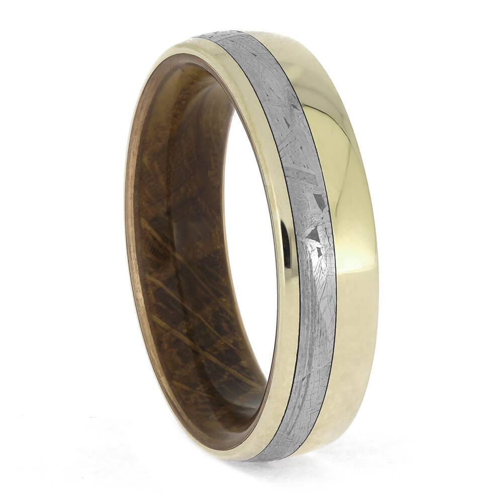 Meteorite and Whiskey Barrel Wedding Band