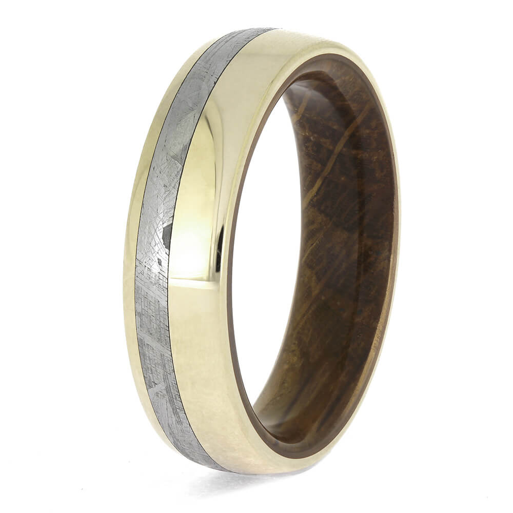 Whiskey Barrel Ring with Meteorite