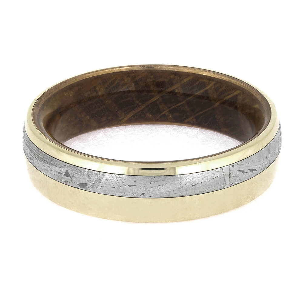 Meteorite Ring with Whiskey Barrel Oak