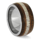 Men's Wedding Band with Antler and Wood