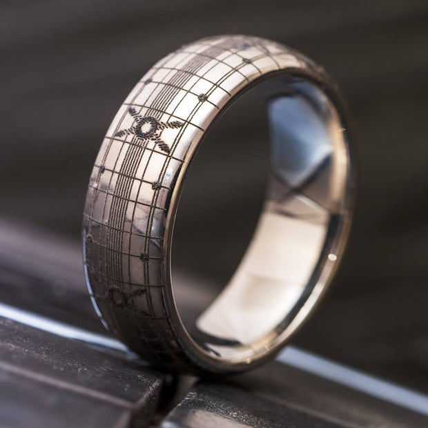 Engraved Wedding Band in Titanium
