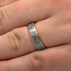 Meteorite Ring with Diamond