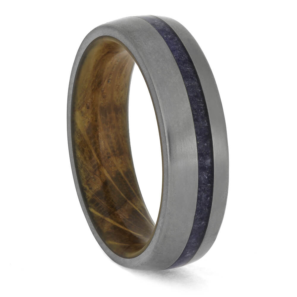 Sea Glass and Wood Wedding Band for Men