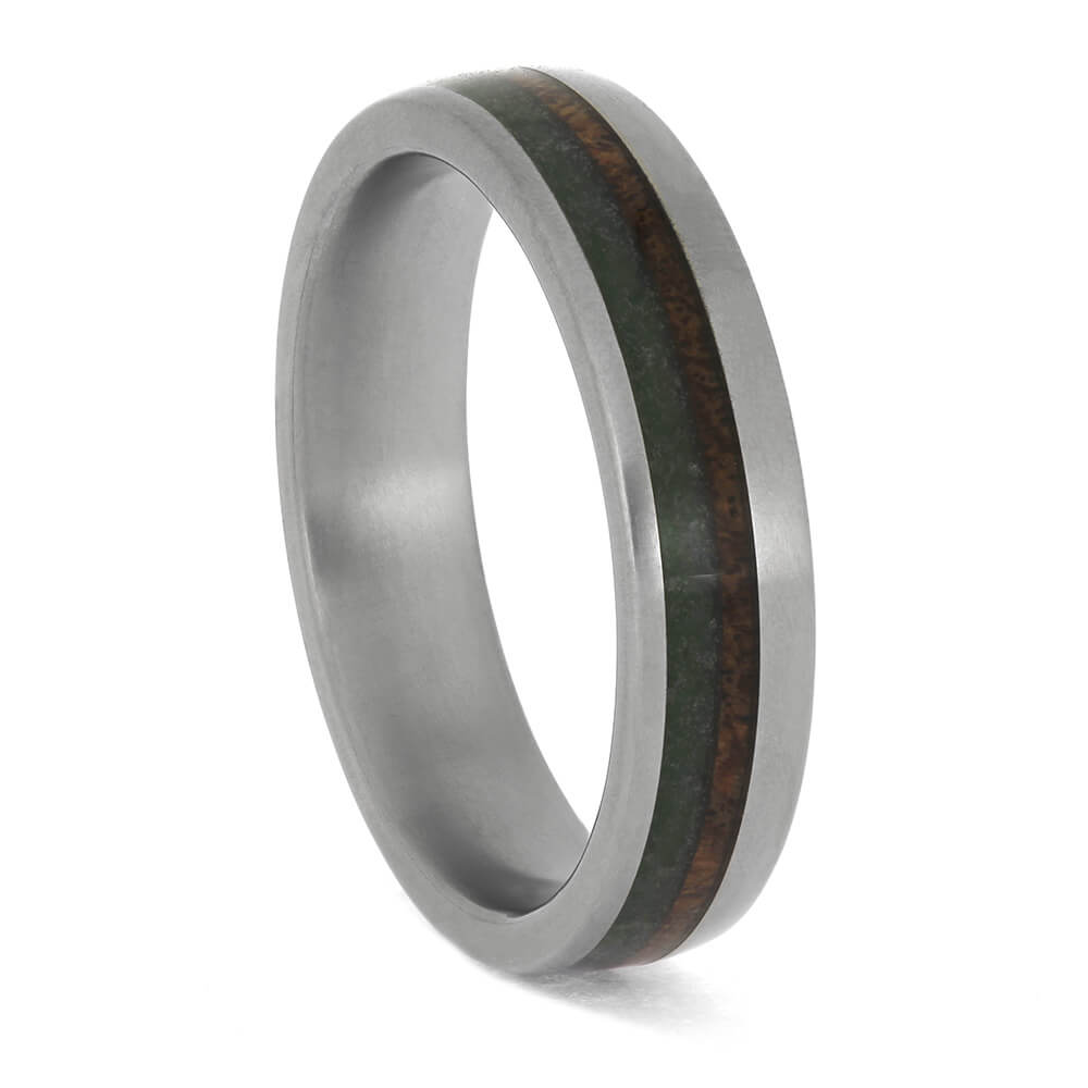 Sea Glass and Wood Ring