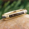 Yellow Gold Meteorite Ring with Diamonds
