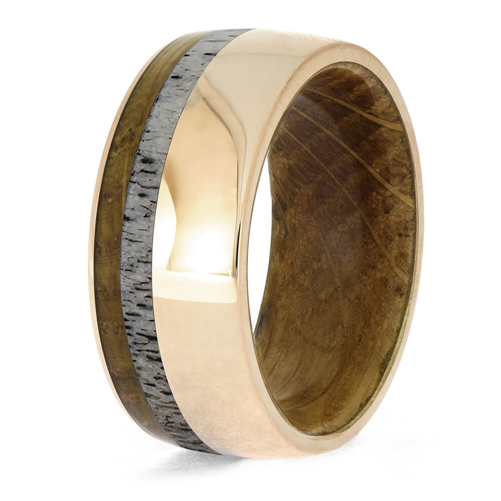 Whiskey Barrel and Deer Antler Wedding Band