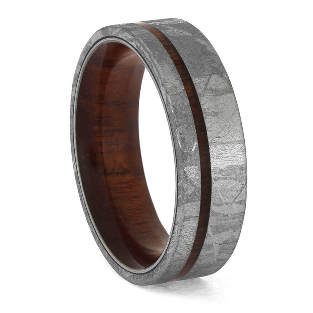Meteorite and Bloodwood Wedding Band
