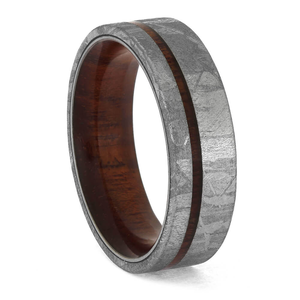 Bloodwood and Meteorite Wedding Ring