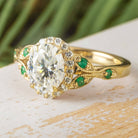 Yellow Gold and Moissanite Engagement Ring