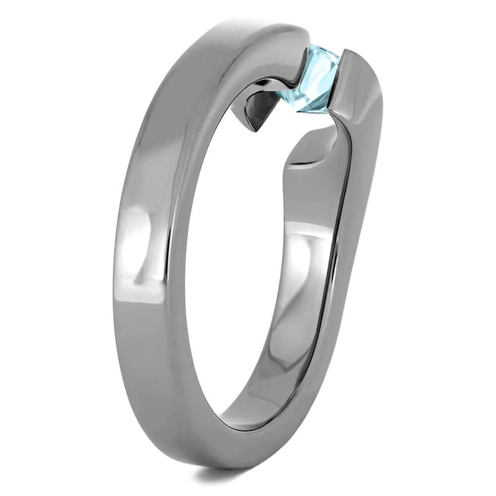 Topaz Engagement Ring in Titanium