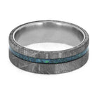 Opal Wedding Band for Men with Meteorite