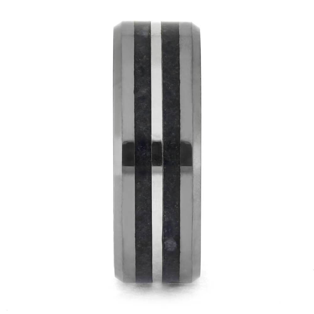 Titanium or Tungsten Ring with Sapphires