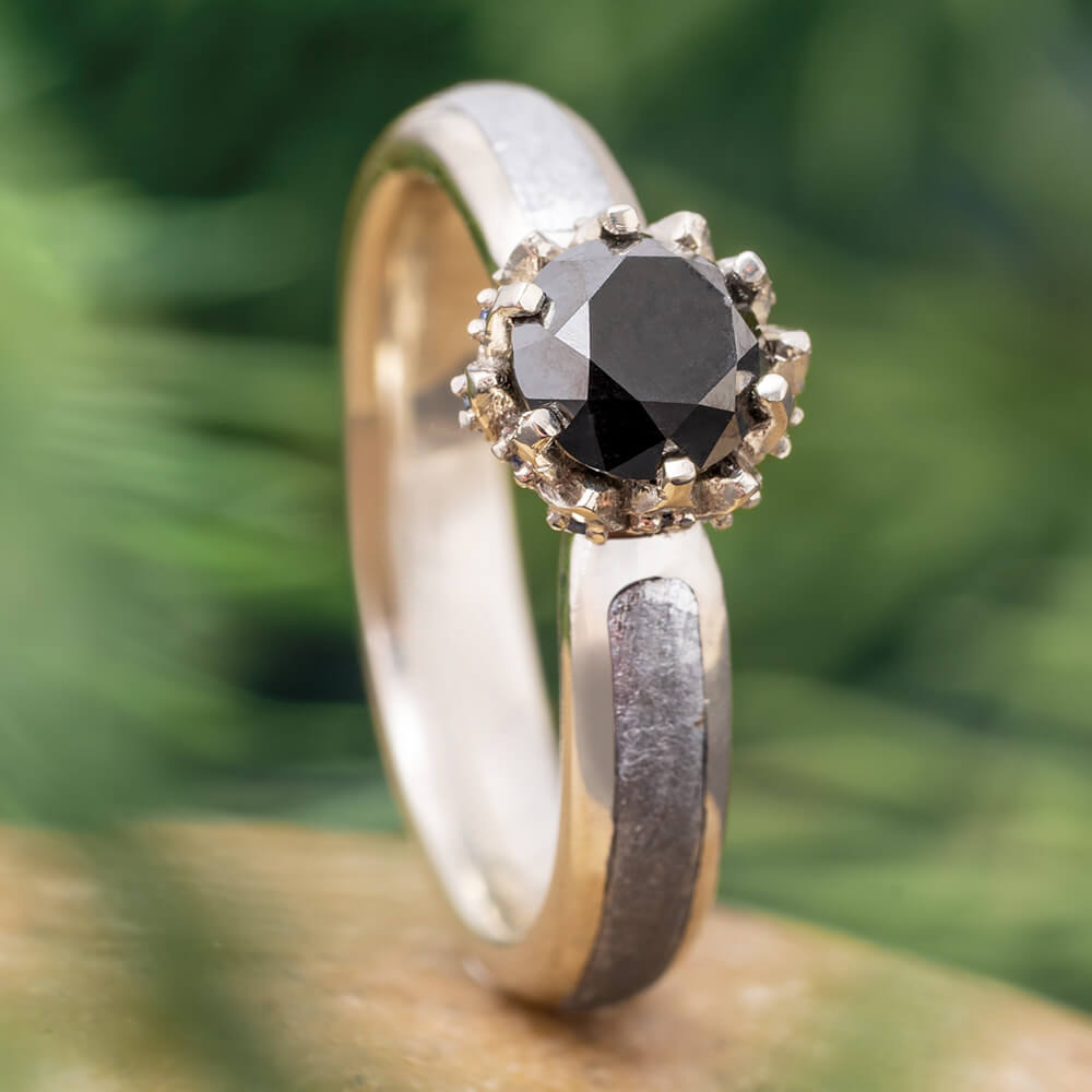 Black Diamond Engagement Ring
