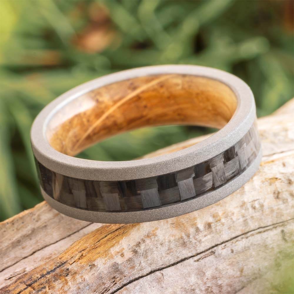 Whiskey 2024 Barrel Ring - Oak and Carbon Fiber Ring