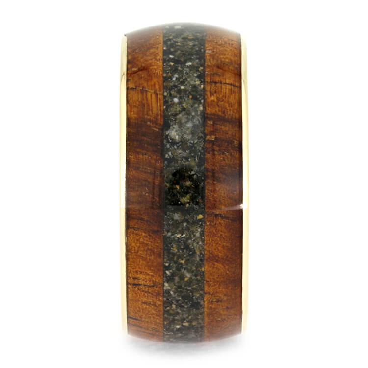 Koa Wood and Sand Wedding Band