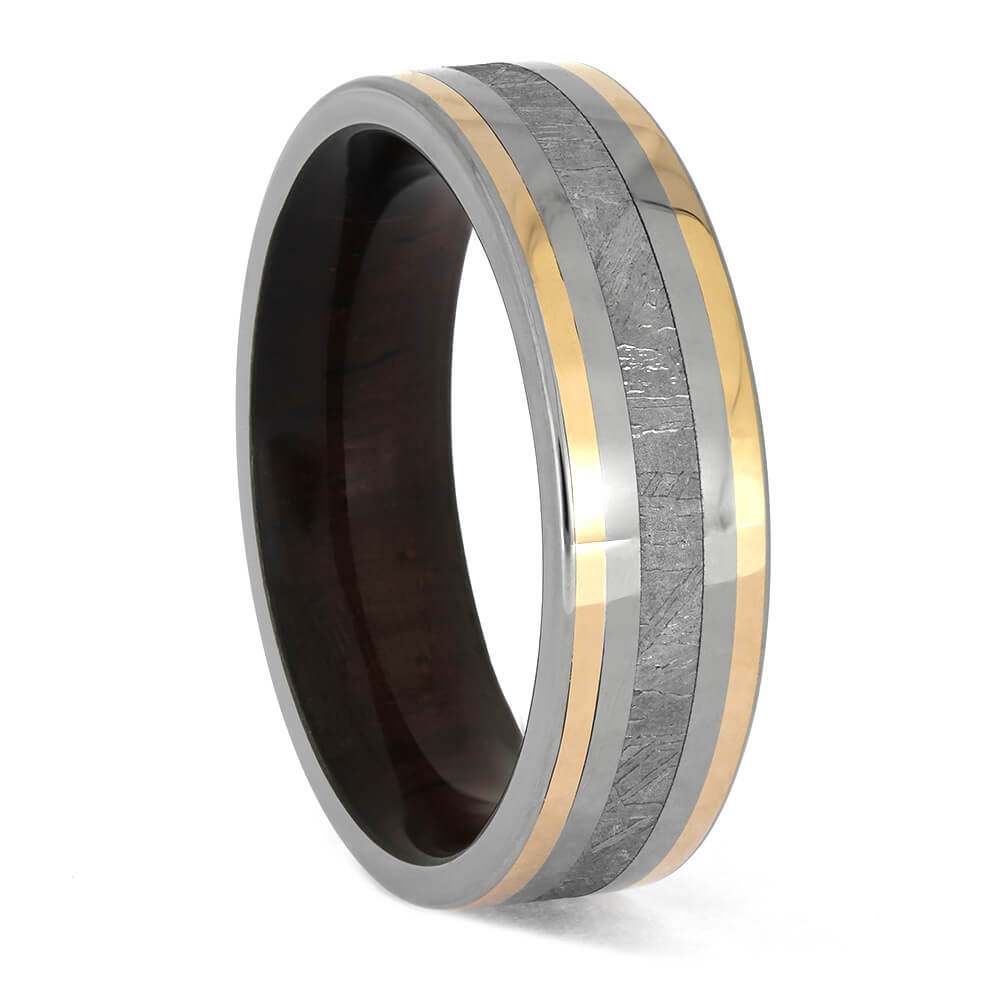Meteorite and Rosewood Wedding Band