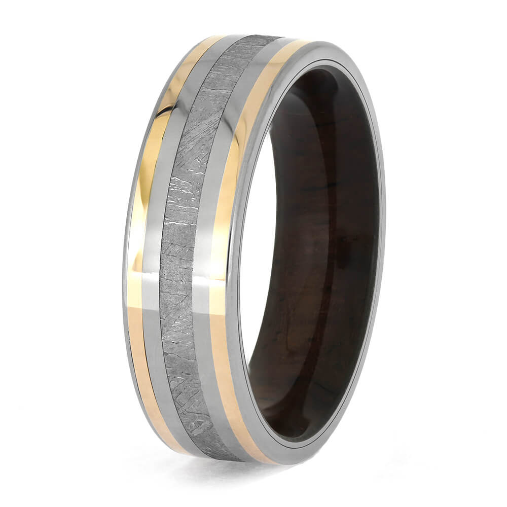 Men's Wedding Ring with Meteorite