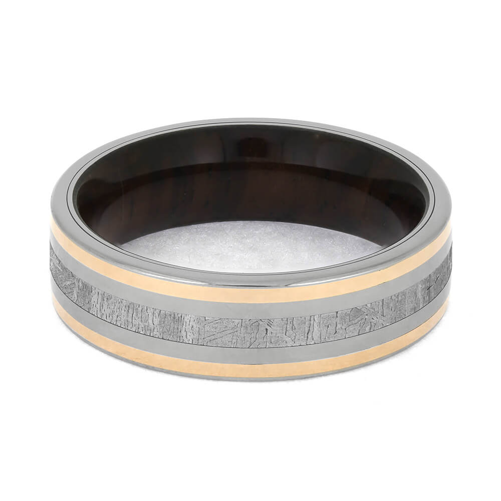 Rosewood and Meteorite Ring