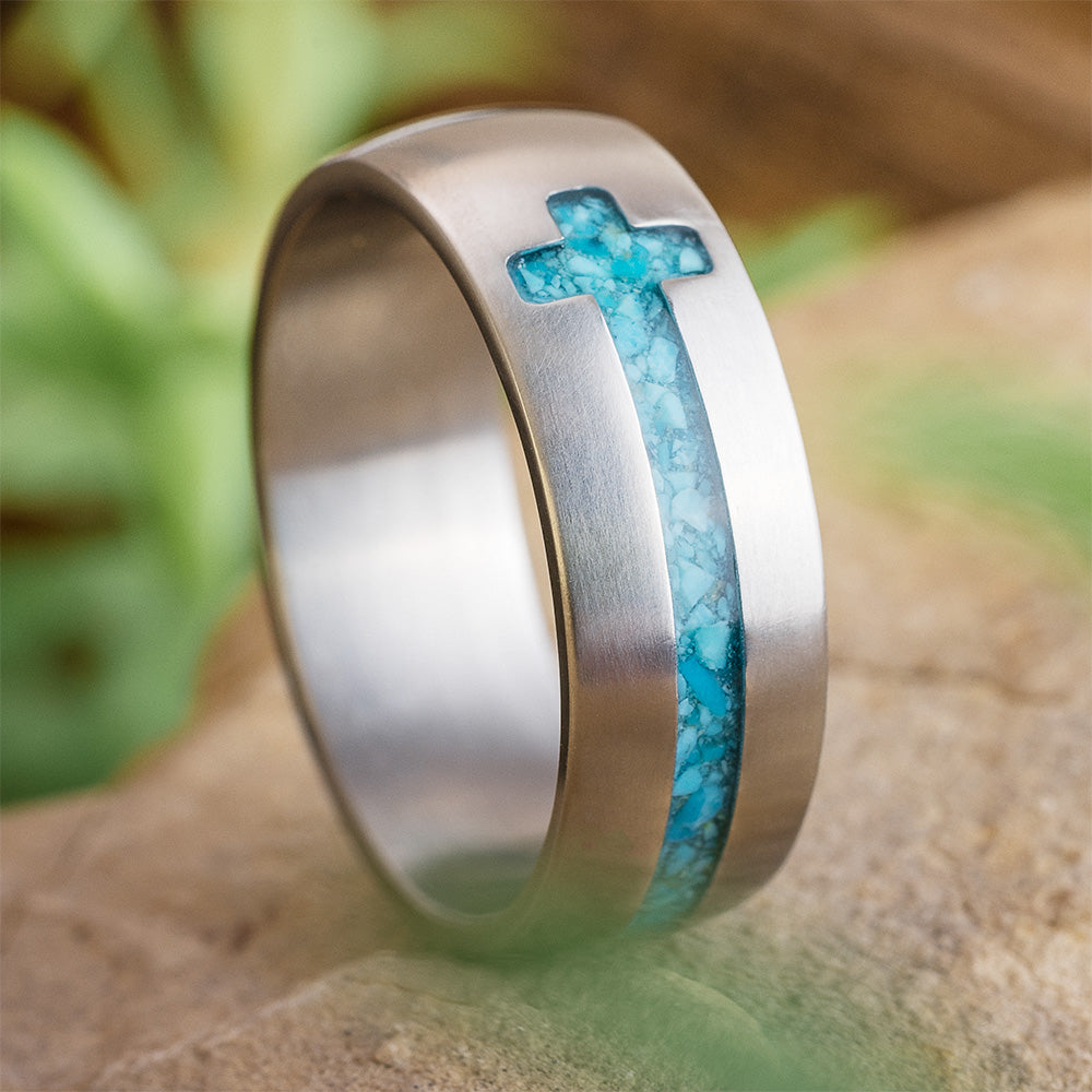 Unique Turquoise Cross Ring