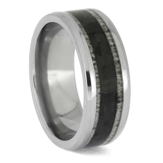 Antler and Carbon Fiber Wedding Band