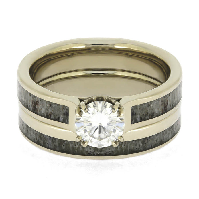 Antler Bridal Set in White Gold