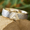 Meteorite and Diamond Wedding Ring